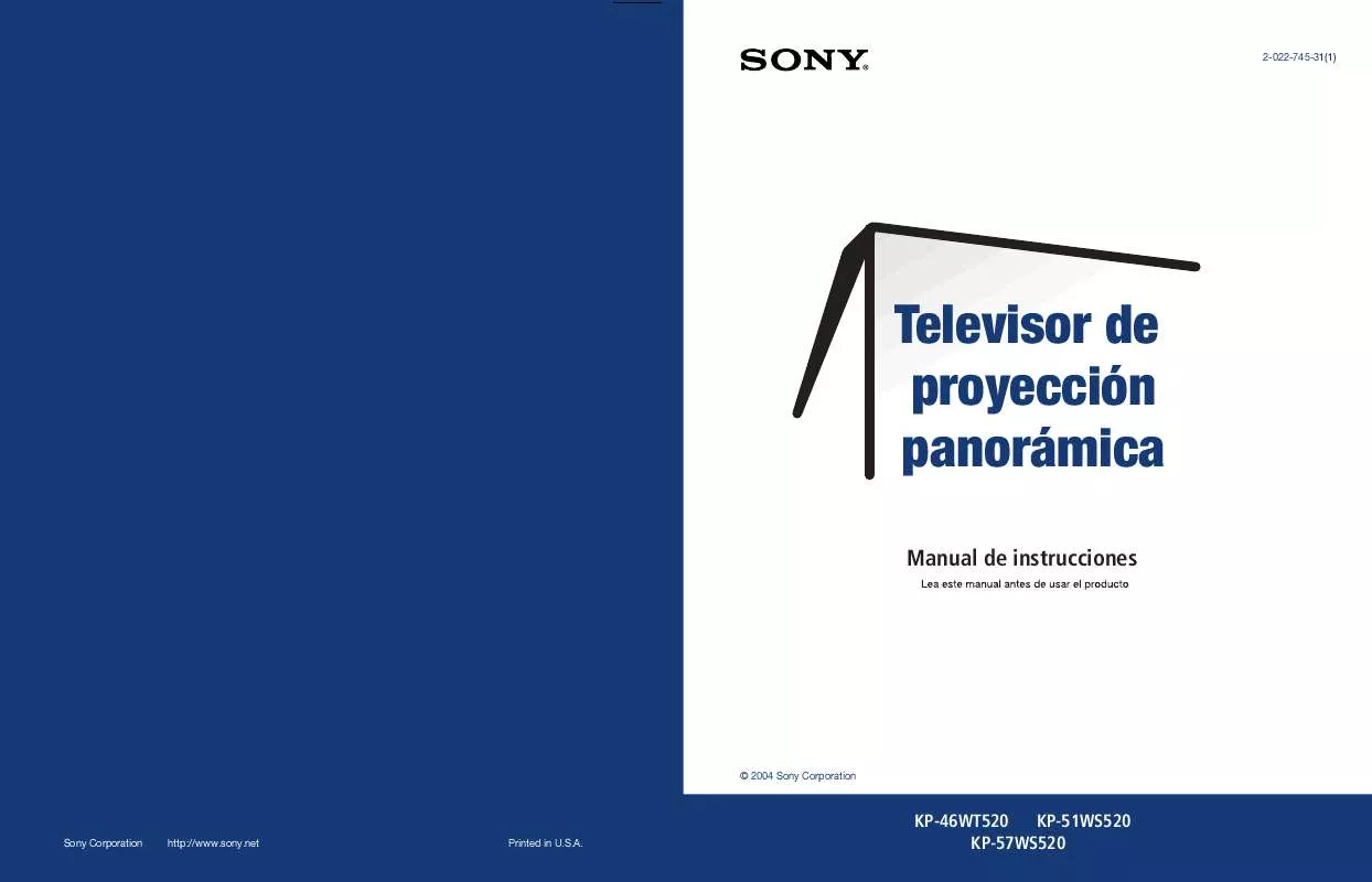 Mode d'emploi SONY KP-46WT520