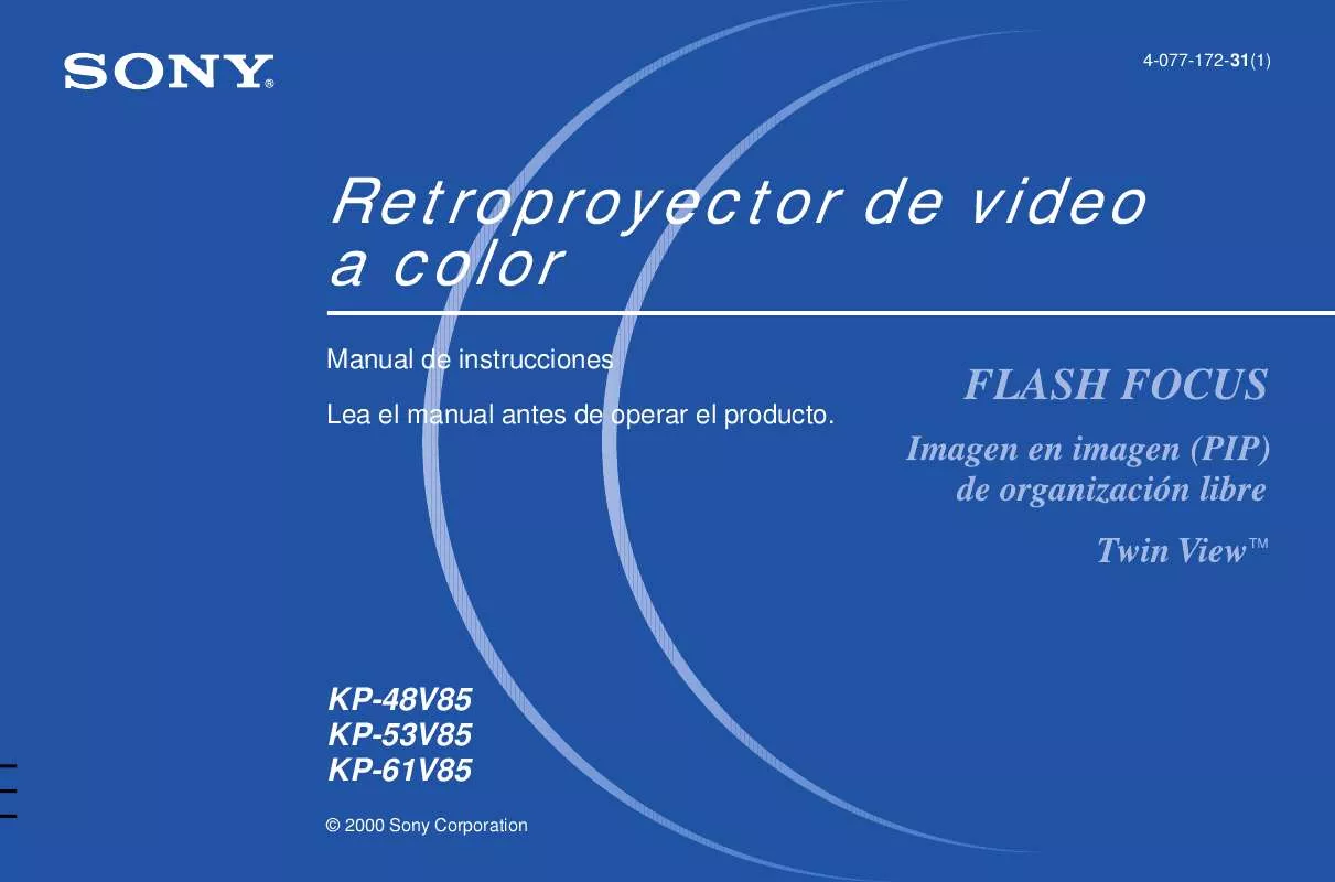 Mode d'emploi SONY KP-48V85