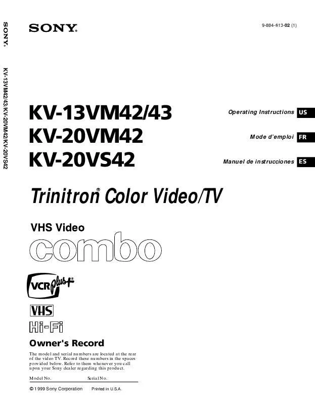 Mode d'emploi SONY KV-13VM43