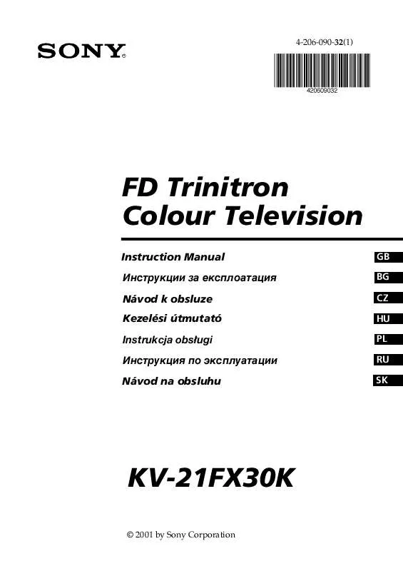 Mode d'emploi SONY KV-21FX30K