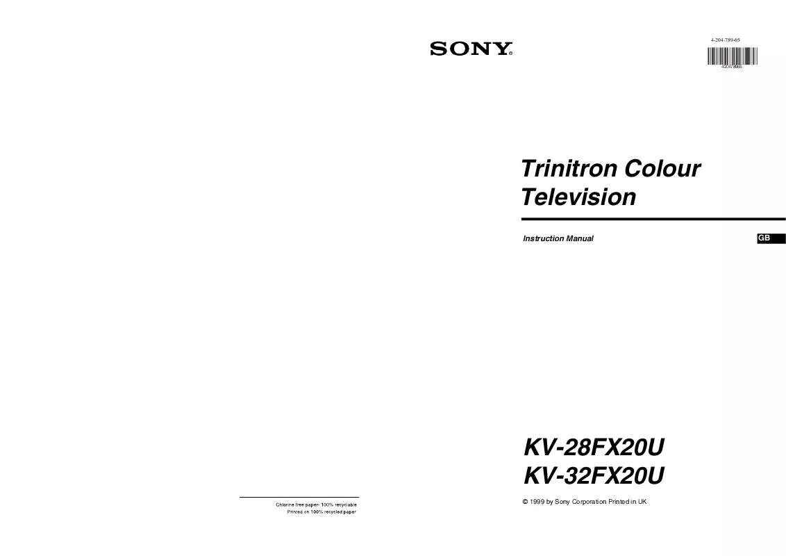 Mode d'emploi SONY KV-28FX20U