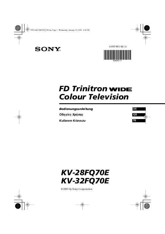 Mode d'emploi SONY KV-32FQ70E