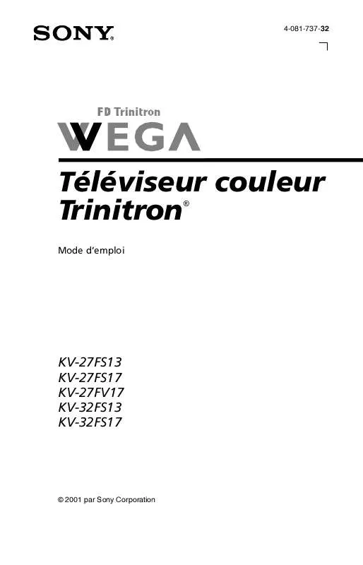 Mode d'emploi SONY KV-32FS17