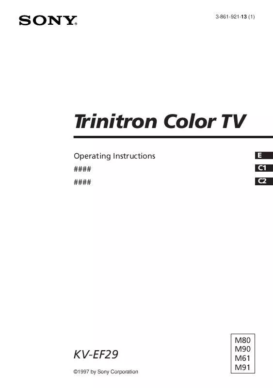 Mode d'emploi SONY KV-EF29M61