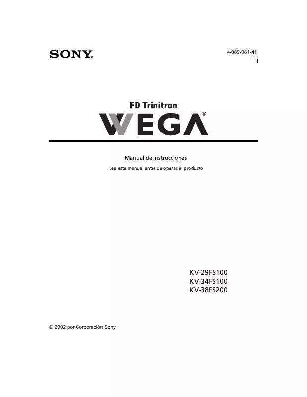 Mode d'emploi SONY KV-34FS100