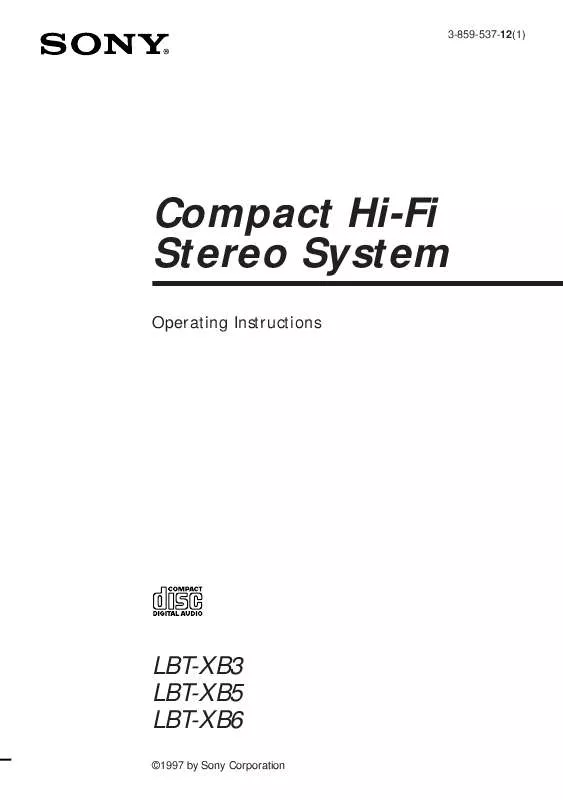 Mode d'emploi SONY LBT-XB5