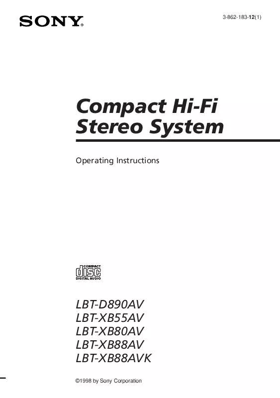 Mode d'emploi SONY LBT-XB80AV