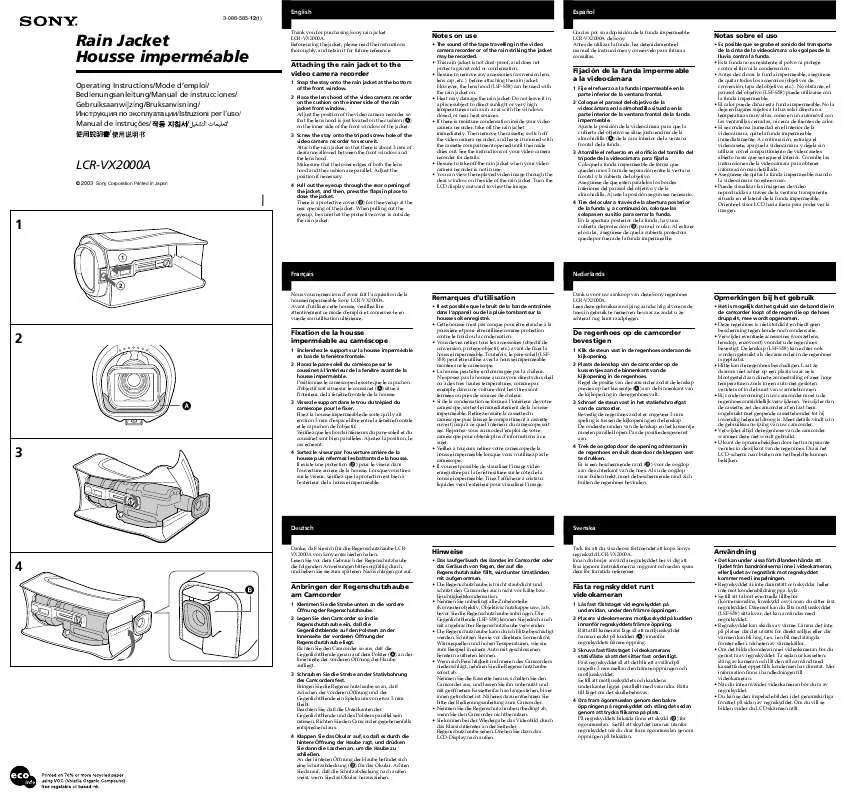 Mode d'emploi SONY LCR-VX2000A