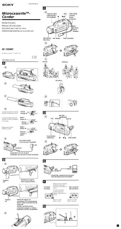 Mode d'emploi SONY M-100MC