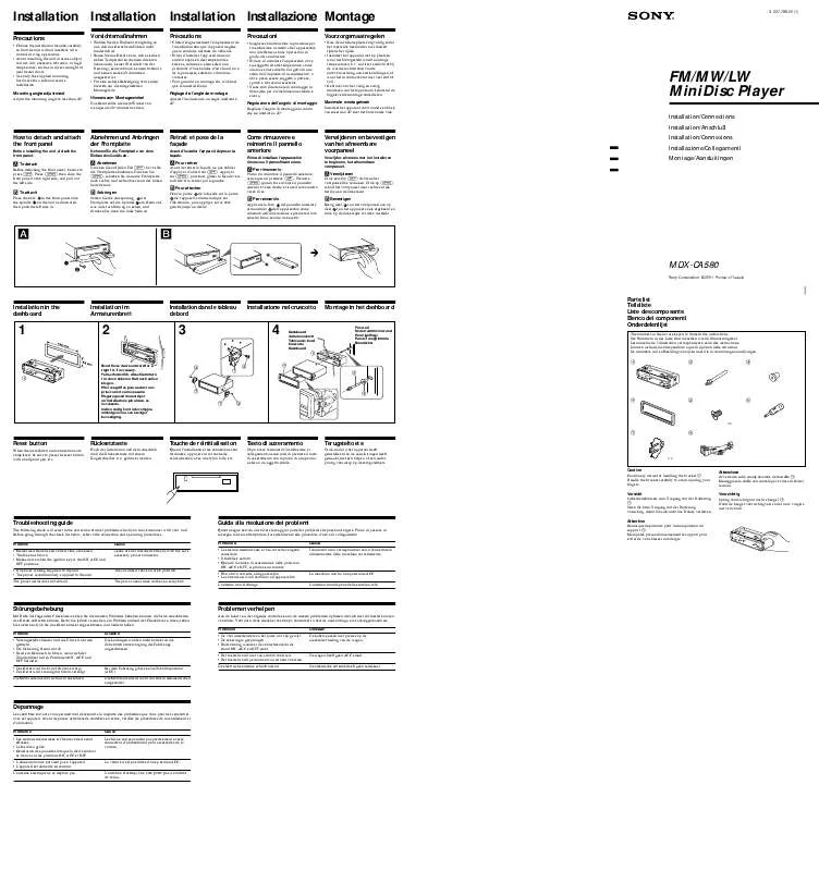 Mode d'emploi SONY MDX-CA580