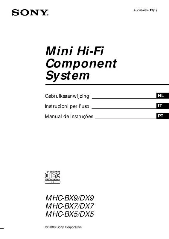 Mode d'emploi SONY MHC-BX5