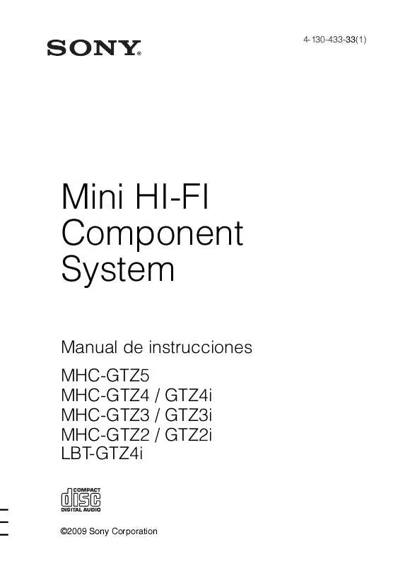 Mode d'emploi SONY MHC-GTZ4I