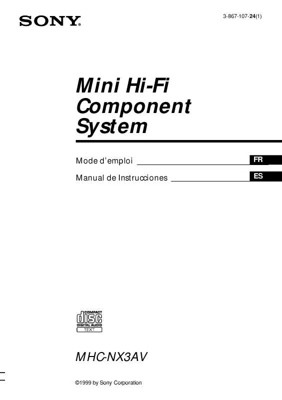 Mode d'emploi SONY MHC-NX3AV