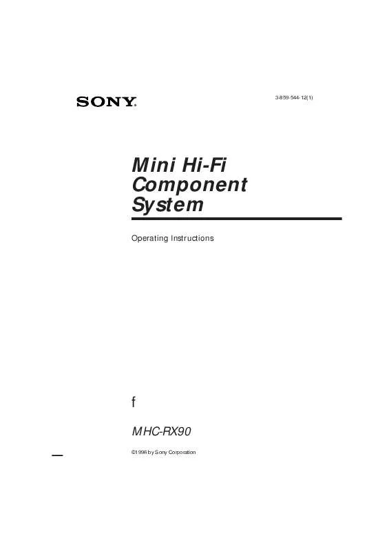 Mode d'emploi SONY MHC-RX90