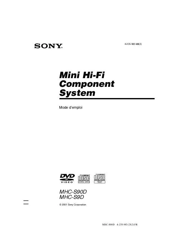 Mode d'emploi SONY MHC-S9D