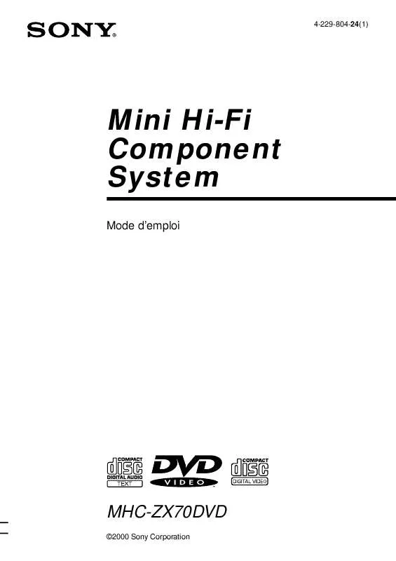 Mode d'emploi SONY MHC-ZX70DVD