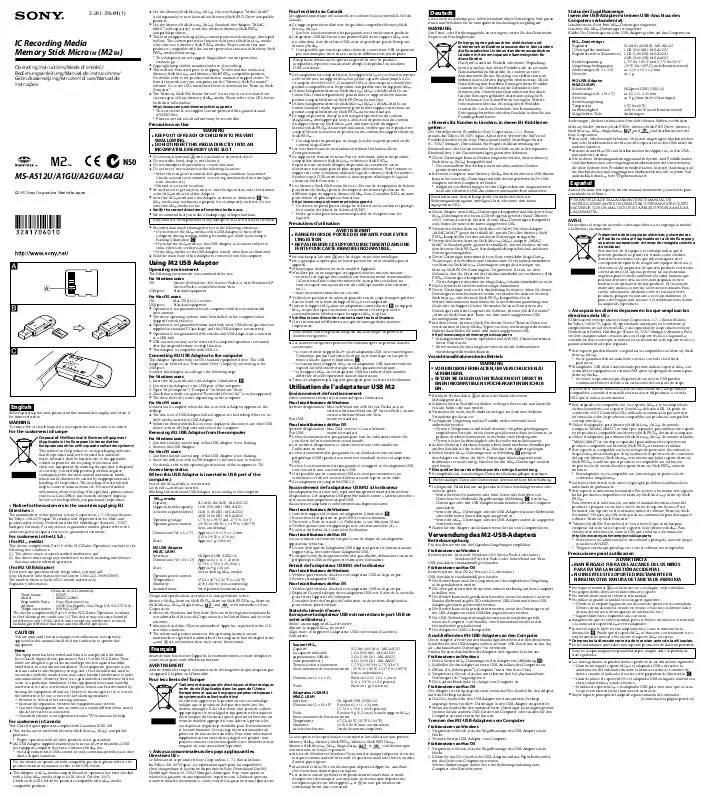 Mode d'emploi SONY MS-A512U