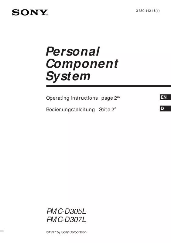 Mode d'emploi SONY PMC-D305L