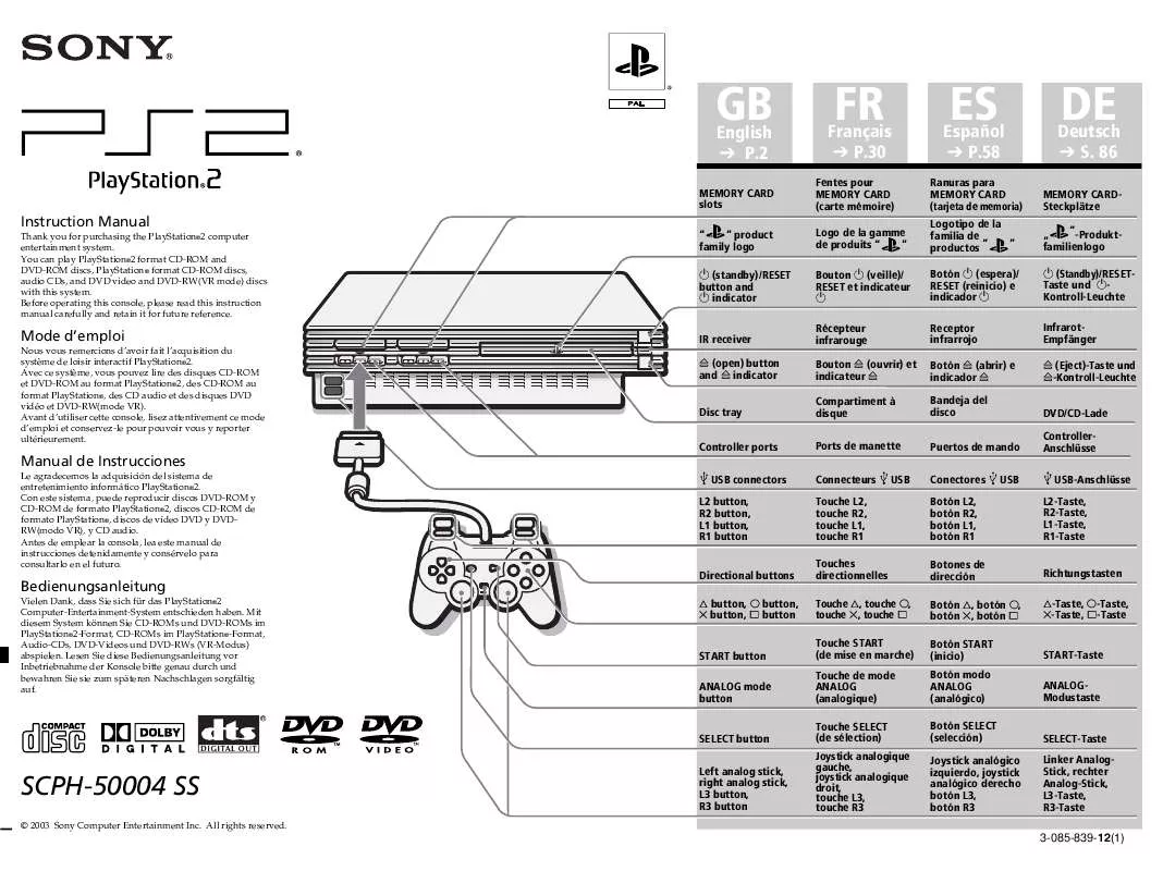 Mode d'emploi SONY PS-2