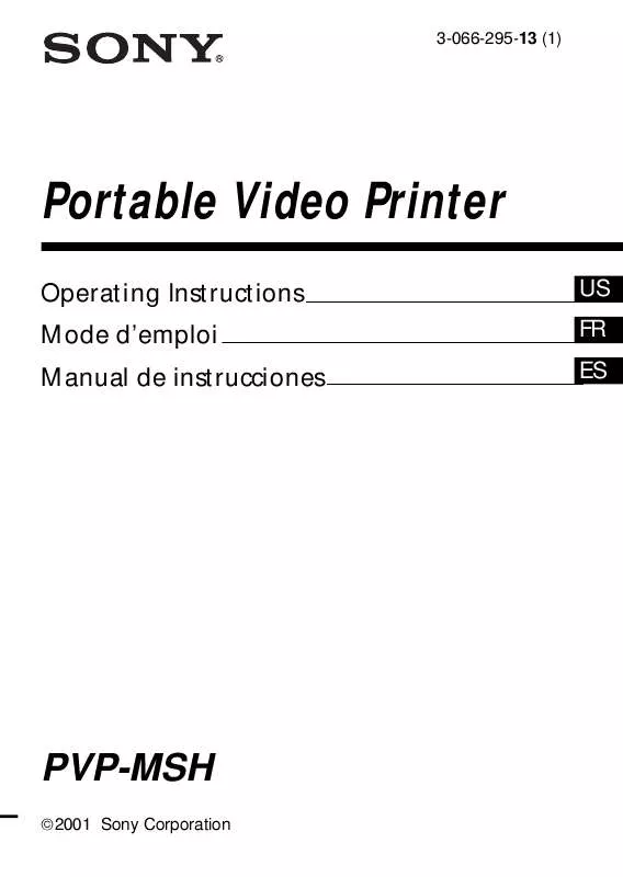 Mode d'emploi SONY PVP-MSH