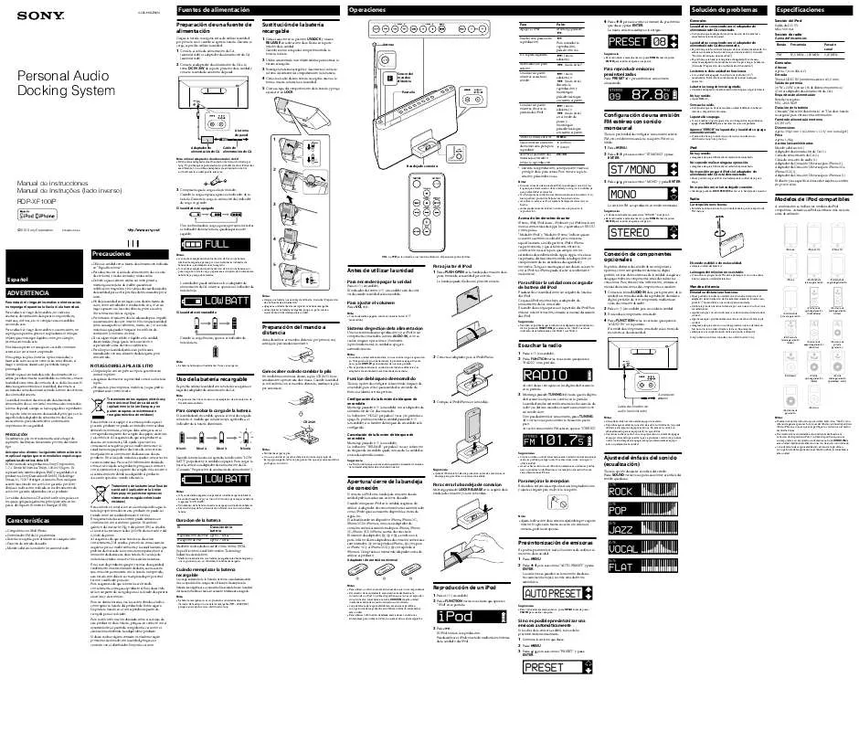 Mode d'emploi SONY RDP-XF100IP