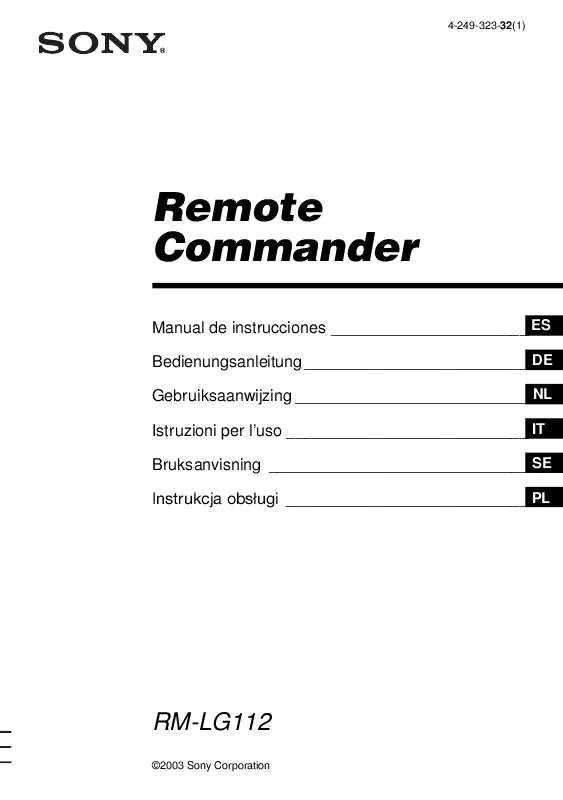 Mode d'emploi SONY RM-LG112