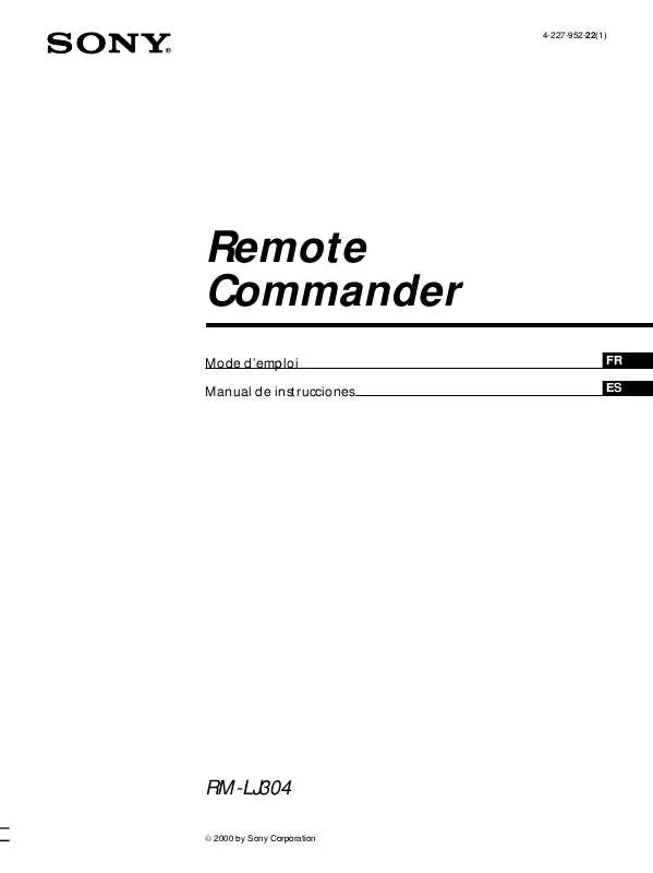 Mode d'emploi SONY RM-LJ304