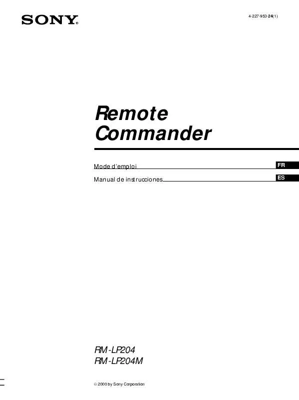 Mode d'emploi SONY RM-LP204