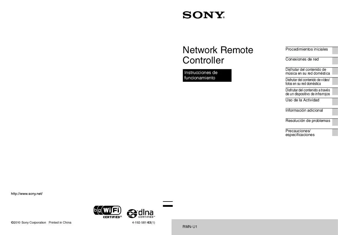 Mode d'emploi SONY RMN-U1