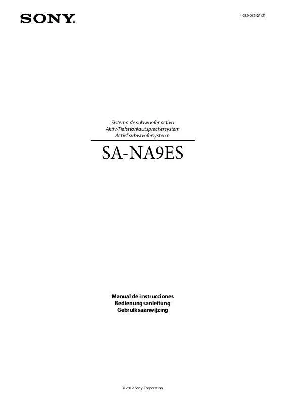 Mode d'emploi SONY SA-NA9ES
