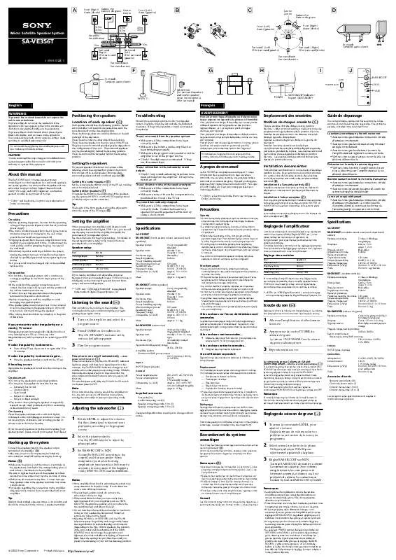 Mode d'emploi SONY SA-VE356T