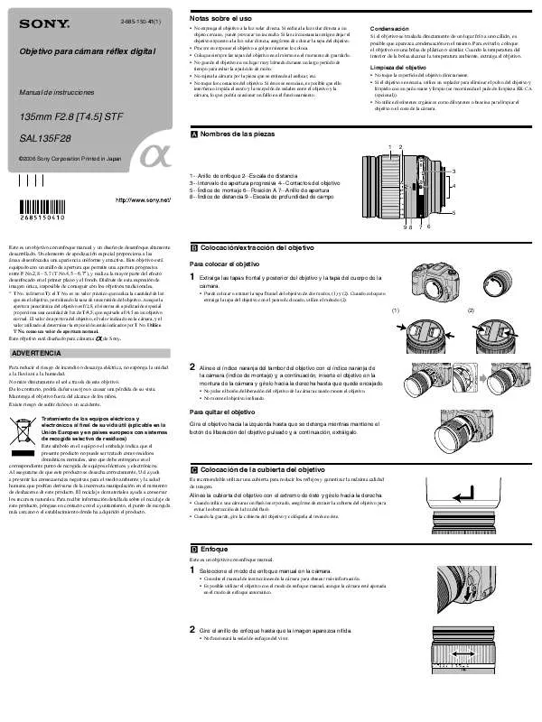 Mode d'emploi SONY SAL135F28