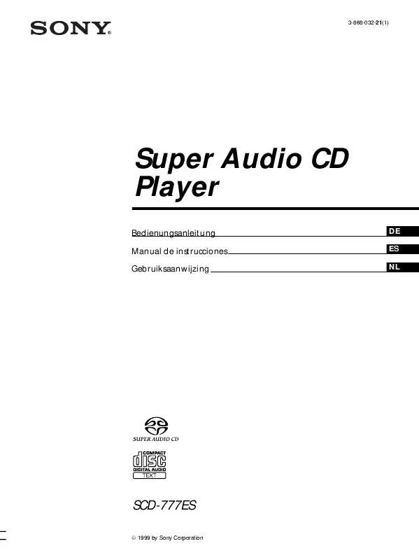 Mode d'emploi SONY SCD-777ES