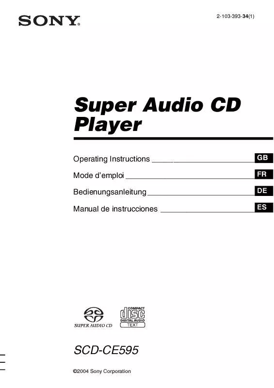 Mode d'emploi SONY SCD-CE595