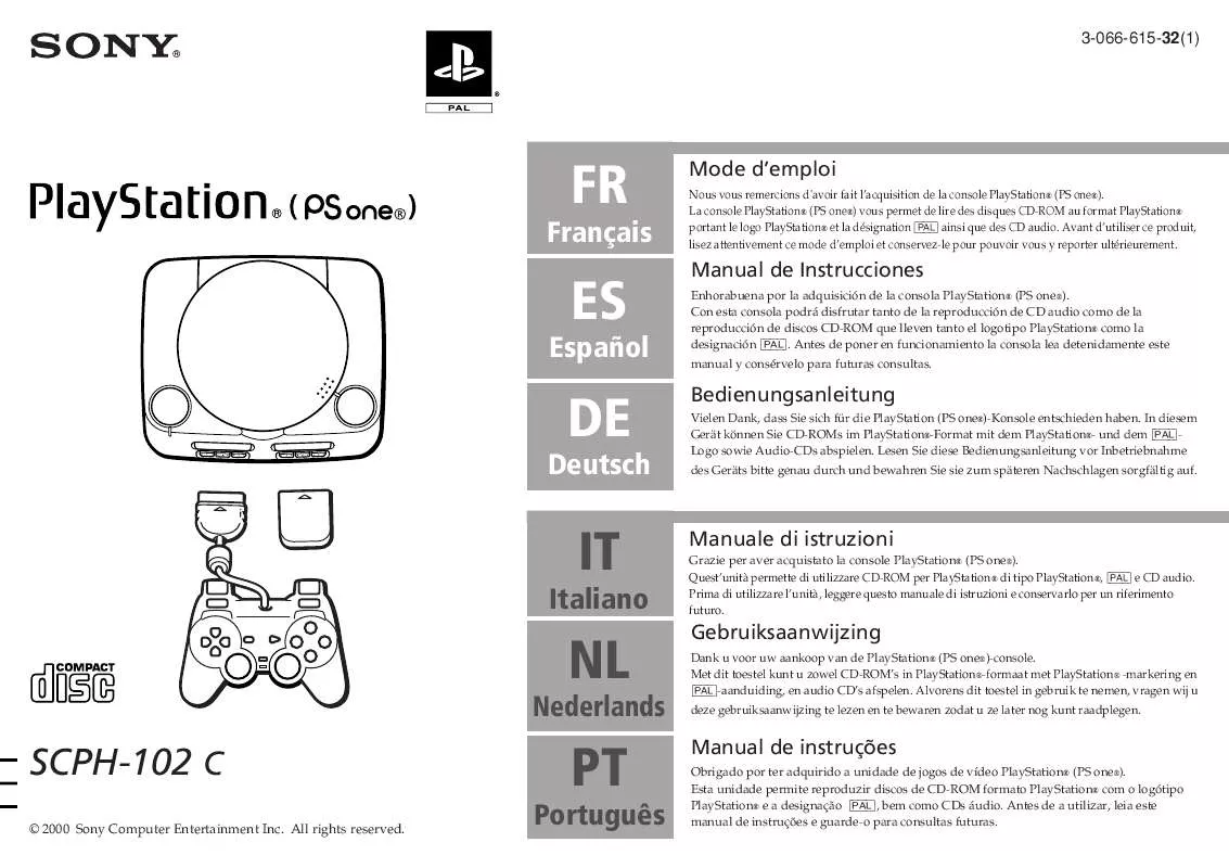 Mode d'emploi SONY SCPH-102 C