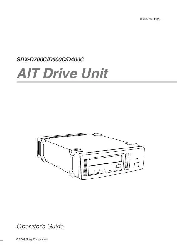 Mode d'emploi SONY SDX-D700C