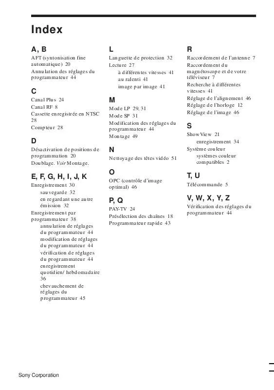 Mode d'emploi SONY SLV-E430CP