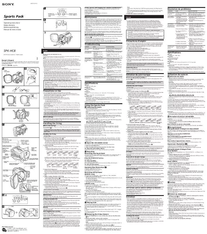 Mode d'emploi SONY SPK-HCB