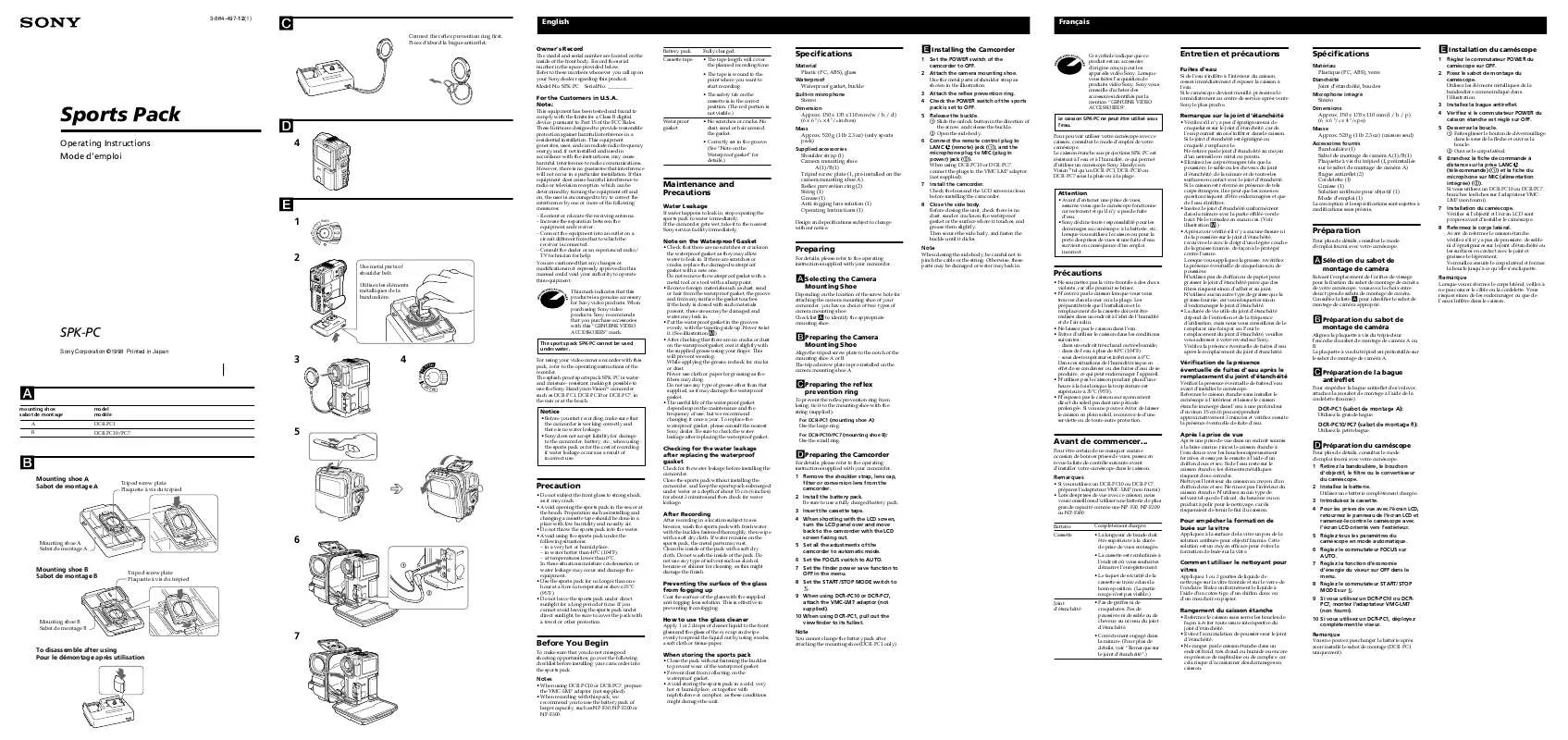 Mode d'emploi SONY SPK-PC