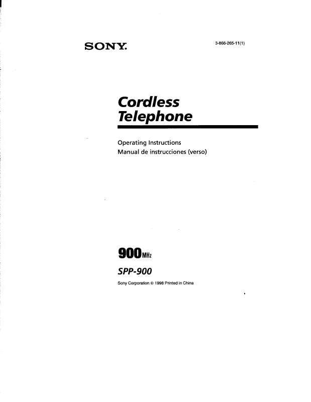 Mode d'emploi SONY SPP-900