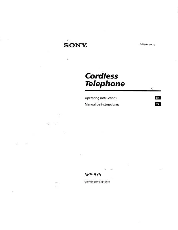 Mode d'emploi SONY SPP-935