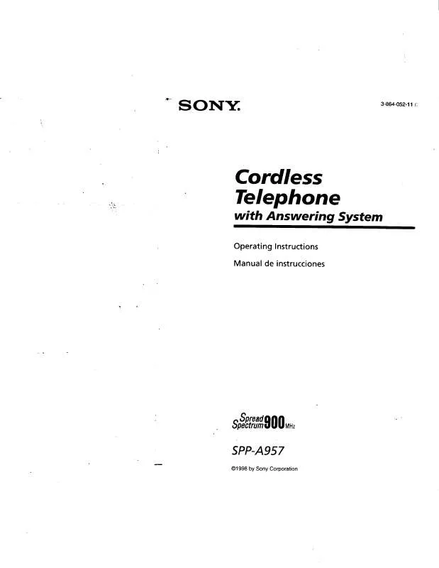 Mode d'emploi SONY SPP-A957