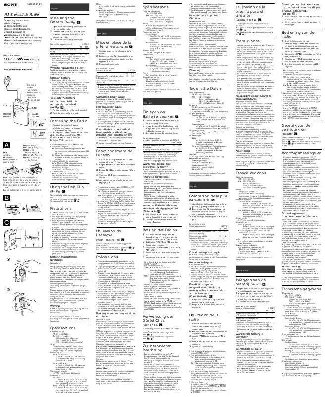 Mode d'emploi SONY SRF-59