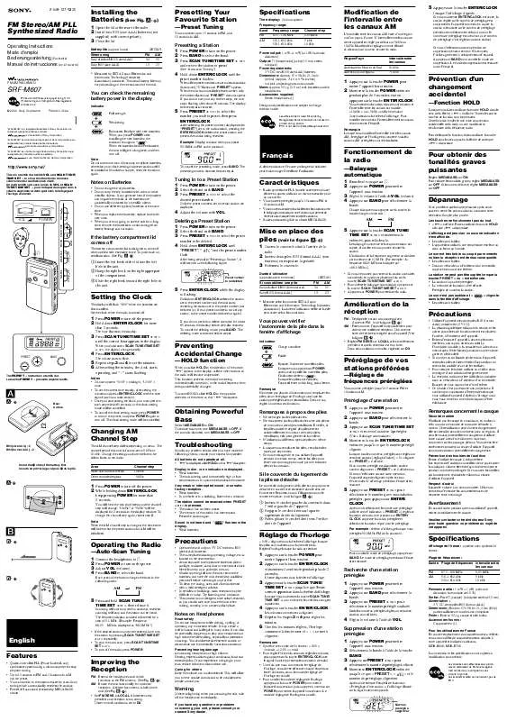 Mode d'emploi SONY SRF-M607