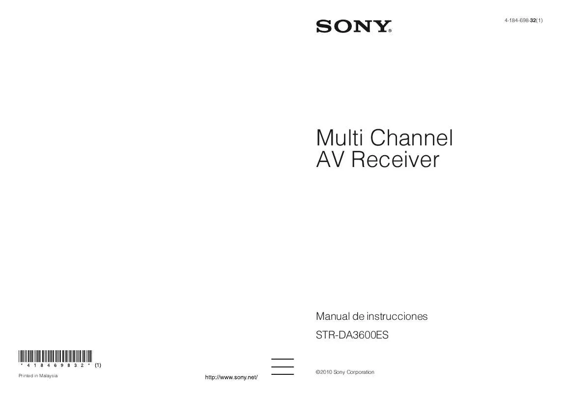 Mode d'emploi SONY STR-DA3600ES