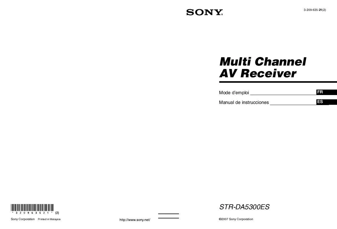 Mode d'emploi SONY STR-DA5300ES