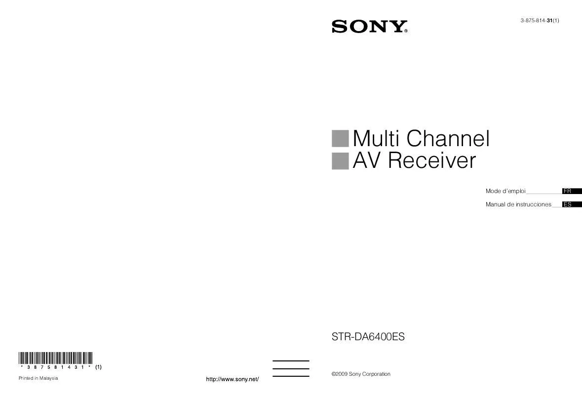 Mode d'emploi SONY STR-DA6400ES