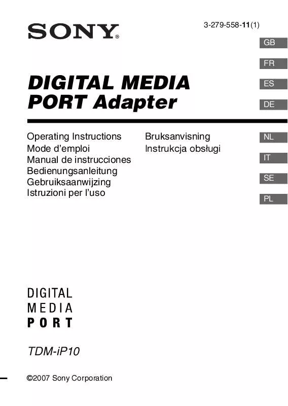 Mode d'emploi SONY TDM-IP10