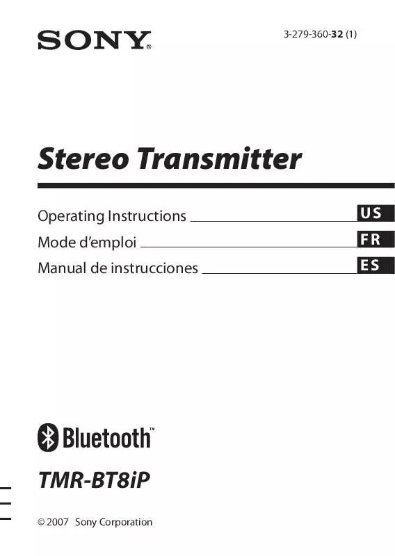 Mode d'emploi SONY TMR-BT8IP/W