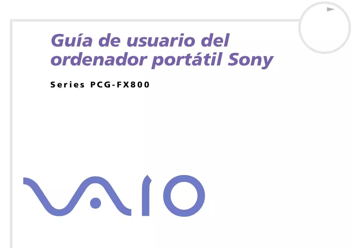 Mode d'emploi SONY VAIO PCG-FX801